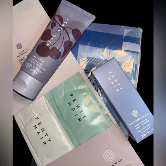 Fenty Silk Scarf, Cherry Dub Face Scrub, Comeback kid, The Rich One Bundle.